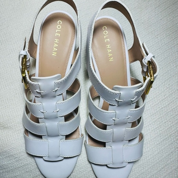 Cole Haan 360 Elegant White Strappy Sandals - Picture 5 of 8